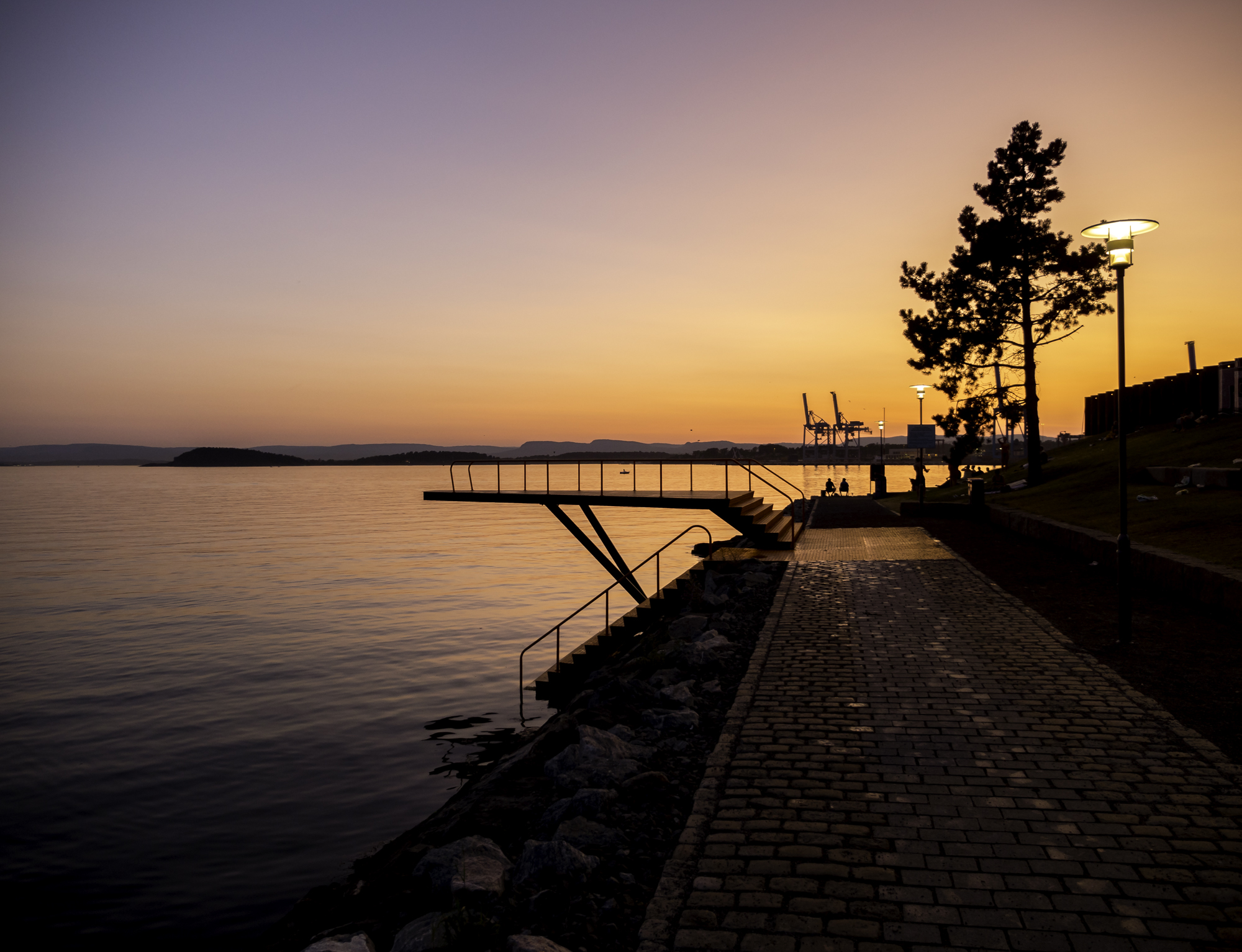 Summer sunset Oslo from Norway Oslo Bekkelagsbadet