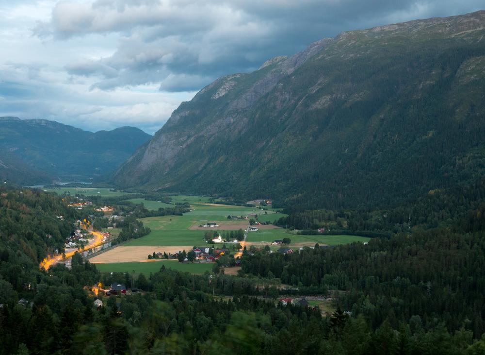 Classic Nutheim view from Norway Telemark Flatdal