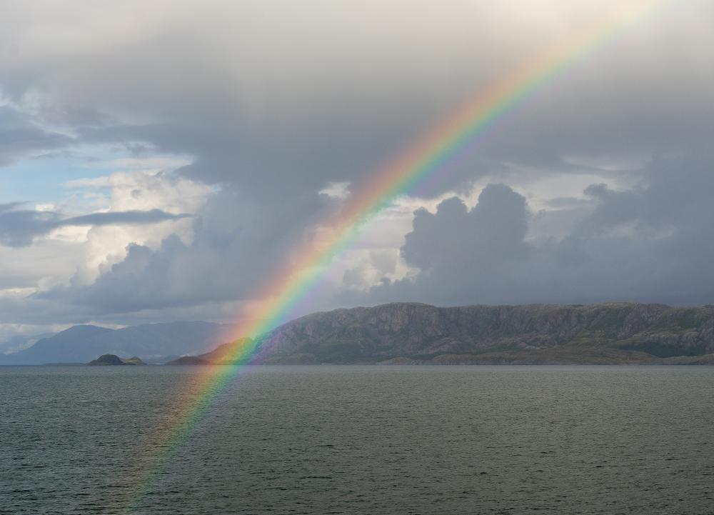 Rainbow at Helgelandskysten from Norway Nordland Helgelandskysten